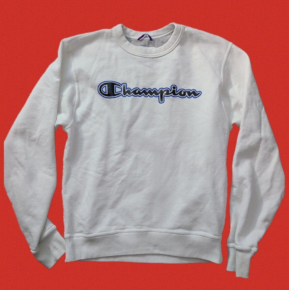 Champion Chain Stitch Script Crew Neck Sweatshirt